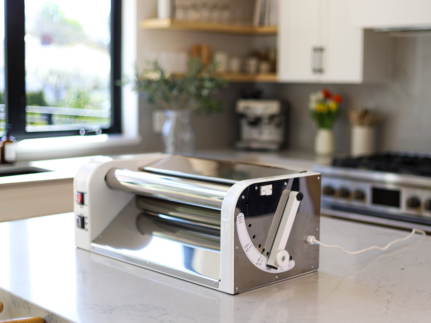 Laminadora de masa eléctrica: máquina para amasar de alta capacidad para pizza, pasteles y más, ideal para cocinas domésticas y comerciales