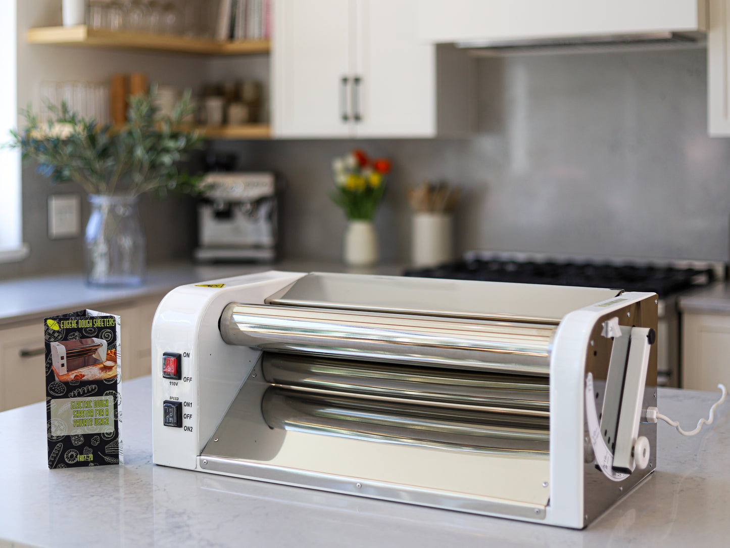 Laminadora de masa eléctrica: máquina para amasar de alta capacidad para pizza, pasteles y más, ideal para cocinas domésticas y comerciales