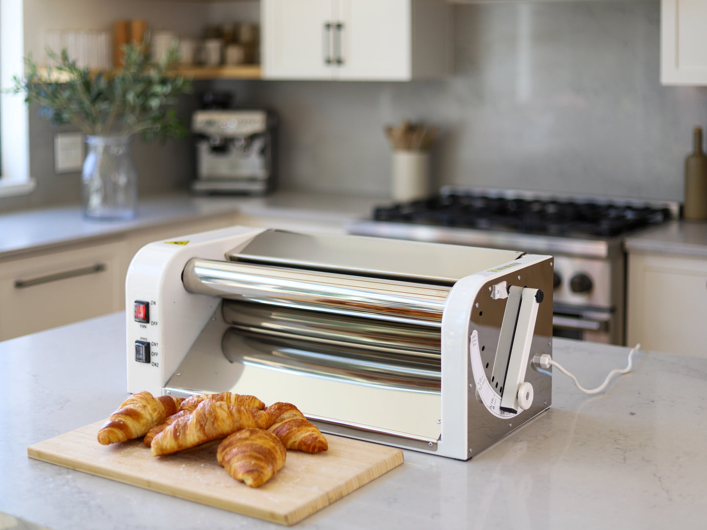 Laminadora de masa eléctrica: máquina para amasar de alta capacidad para pizza, pasteles y más, ideal para cocinas domésticas y comerciales