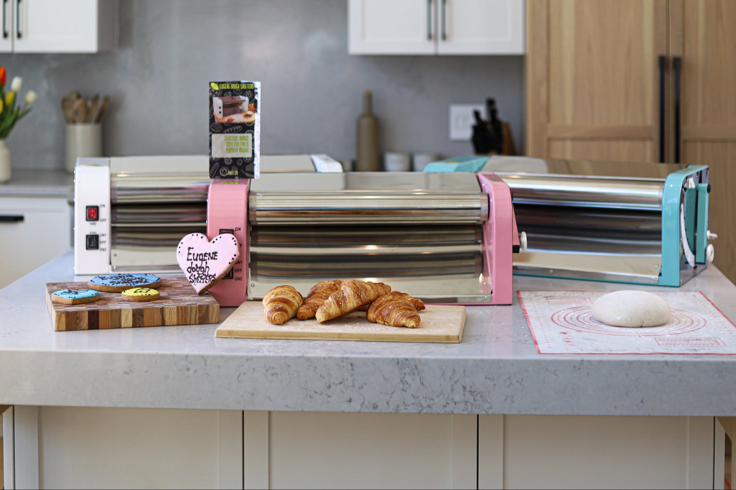 Laminadora de masa eléctrica: máquina para amasar de alta capacidad para pizza, pasteles y más, ideal para cocinas domésticas y comerciales