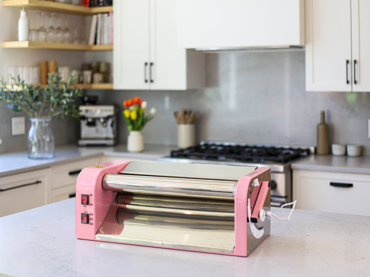 Laminadora de masa eléctrica: máquina para amasar de alta capacidad para pizza, pasteles y más, ideal para cocinas domésticas y comerciales