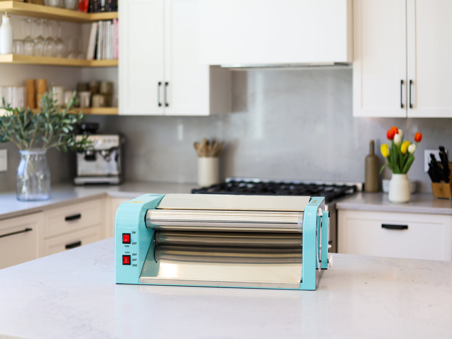Laminadora de masa eléctrica: máquina para amasar de alta capacidad para pizza, pasteles y más, ideal para cocinas domésticas y comerciales